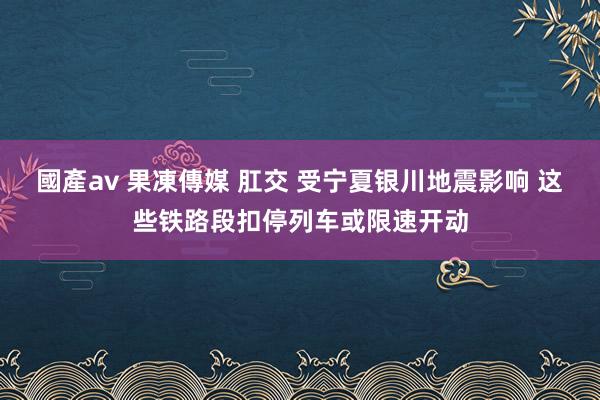 國產av 果凍傳媒 肛交 受宁夏银川地震影响 这些铁路段扣停列车或限速开动