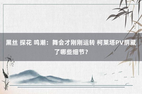 黑丝 探花 鸣潮：舞会才刚刚运转 柯莱塔PV荫藏了哪些细节？