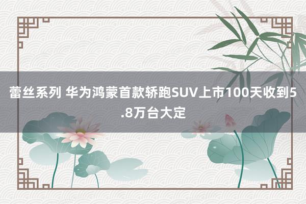 蕾丝系列 华为鸿蒙首款轿跑SUV上市100天收到5.8万台大定