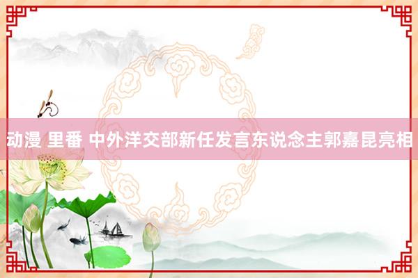 动漫 里番 中外洋交部新任发言东说念主郭嘉昆亮相