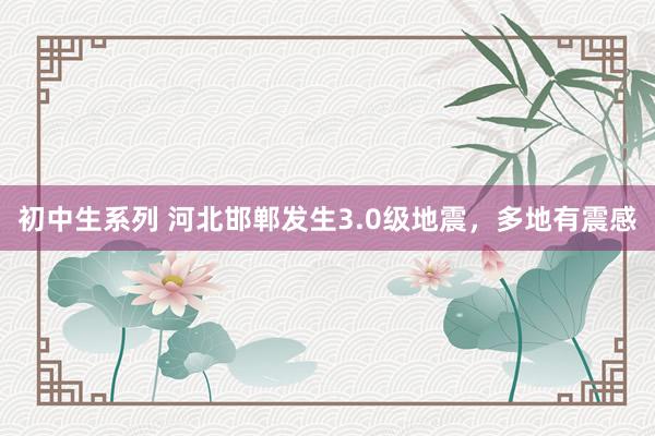 初中生系列 河北邯郸发生3.0级地震，多地有震感