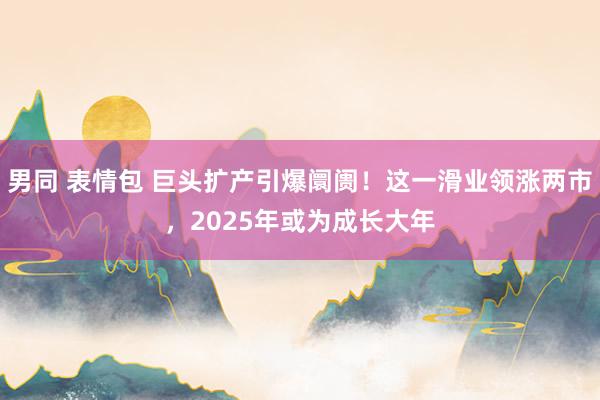 男同 表情包 巨头扩产引爆阛阓！这一滑业领涨两市，2025年或为成长大年