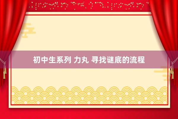 初中生系列 力丸 寻找谜底的流程