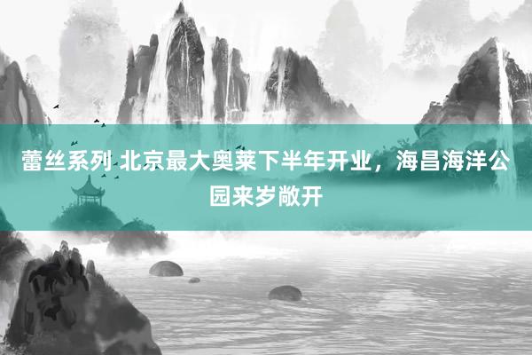 蕾丝系列 北京最大奥莱下半年开业，海昌海洋公园来岁敞开