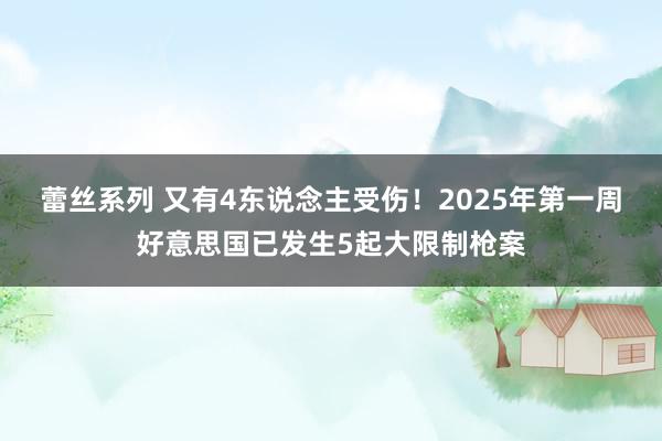 蕾丝系列 又有4东说念主受伤！2025年第一周好意思国已发生5起大限制枪案