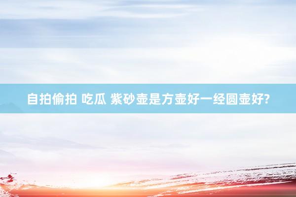 自拍偷拍 吃瓜 紫砂壶是方壶好一经圆壶好?
