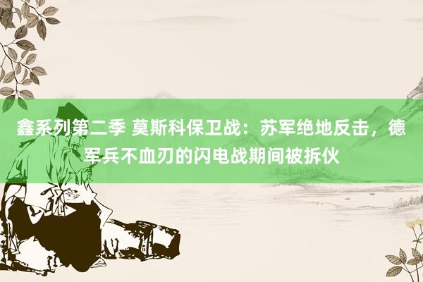 鑫系列第二季 莫斯科保卫战：苏军绝地反击，德军兵不血刃的闪电战期间被拆伙