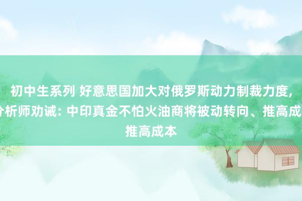 初中生系列 好意思国加大对俄罗斯动力制裁力度， 分析师劝诫: 中印真金不怕火油商将被动转向、推高成本