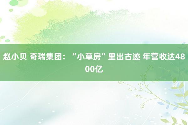 赵小贝 奇瑞集团：“小草房”里出古迹 年营收达4800亿