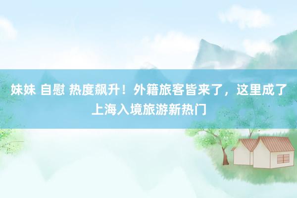 妹妹 自慰 热度飙升！外籍旅客皆来了，这里成了上海入境旅游新热门