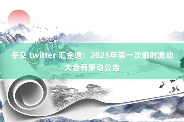 拳交 twitter 汇金通：2025年第一次临时激动大会有策动公告