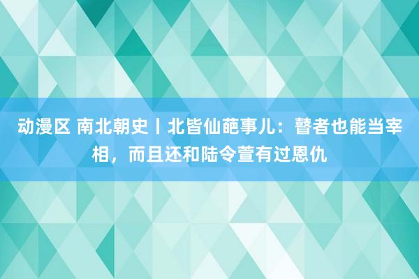 动漫区 南北朝史丨北皆仙葩事儿：瞽者也能当宰相，而且还和陆令萱有过恩仇