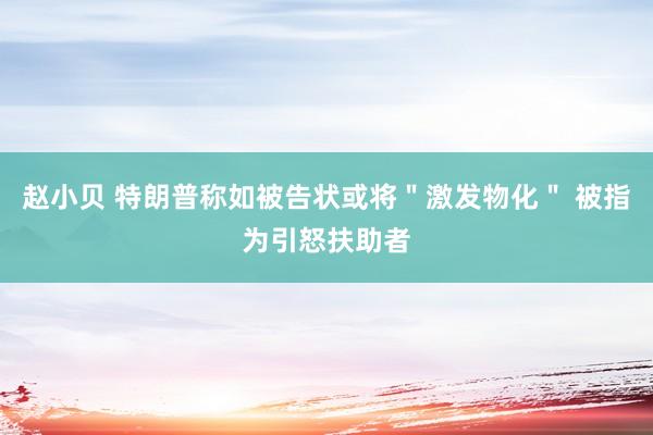 赵小贝 特朗普称如被告状或将＂激发物化＂ 被指为引怒扶助者