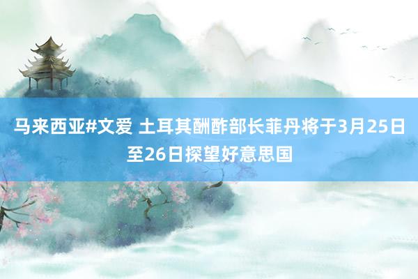 马来西亚#文爱 土耳其酬酢部长菲丹将于3月25日至26日探望好意思国