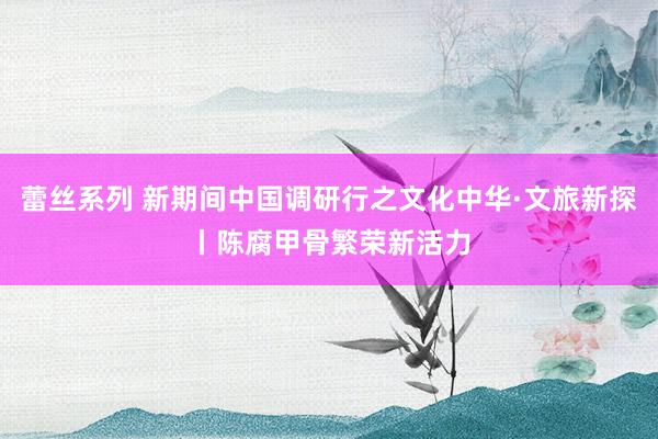 蕾丝系列 新期间中国调研行之文化中华·文旅新探丨陈腐甲骨繁荣新活力