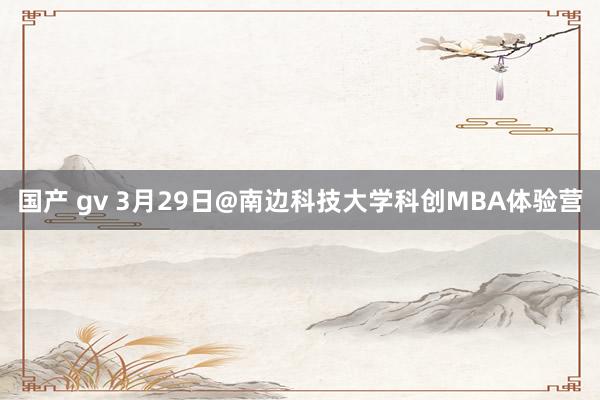 国产 gv 3月29日@南边科技大学科创MBA体验营