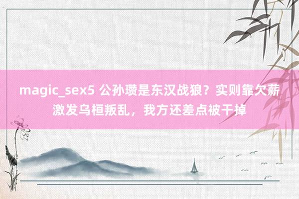 magic_sex5 公孙瓒是东汉战狼？实则靠欠薪激发乌桓叛乱，我方还差点被干掉