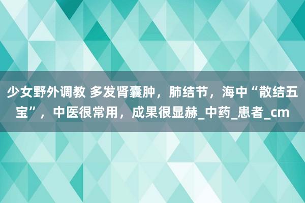 少女野外调教 多发肾囊肿，肺结节，海中“散结五宝”，中医很常用，成果很显赫_中药_患者_cm
