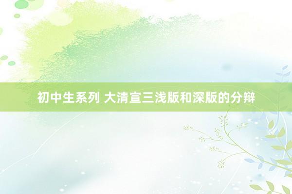 初中生系列 大清宣三浅版和深版的分辩