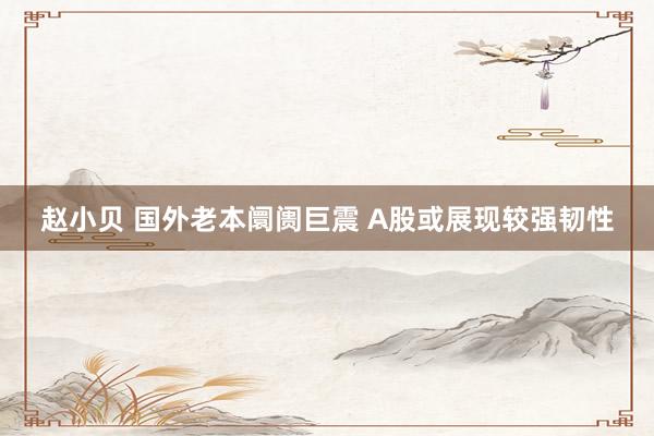 赵小贝 国外老本阛阓巨震 A股或展现较强韧性