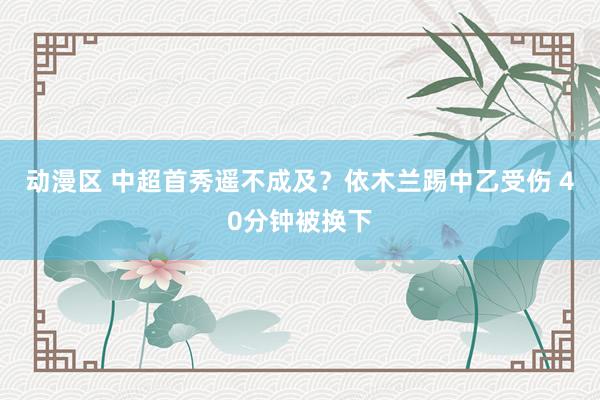 动漫区 中超首秀遥不成及？依木兰踢中乙受伤 40分钟被换下