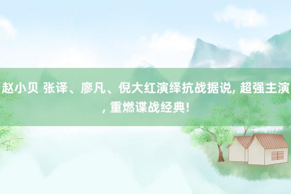 赵小贝 张译、廖凡、倪大红演绎抗战据说， 超强主演， 重燃谍战经典!