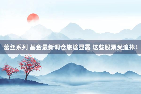 蕾丝系列 基金最新调仓旅途显露 这些股票受追捧！