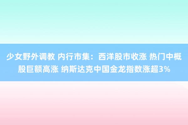 少女野外调教 内行市集：西洋股市收涨 热门中概股巨额高涨 纳斯达克中国金龙指数涨超3%