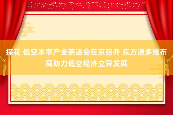 探花 低空本事产业茶话会在京召开 东方通多维布局助力低空经济立异发展