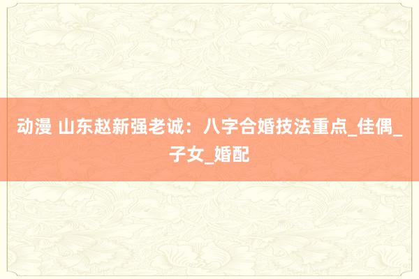 动漫 山东赵新强老诚：八字合婚技法重点_佳偶_子女_婚配